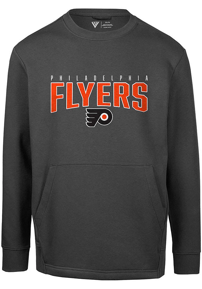 Levelwear Philadelphia Flyers Mens Charcoal Alliance Veteran Long Sleeve Crew Sweatshirt