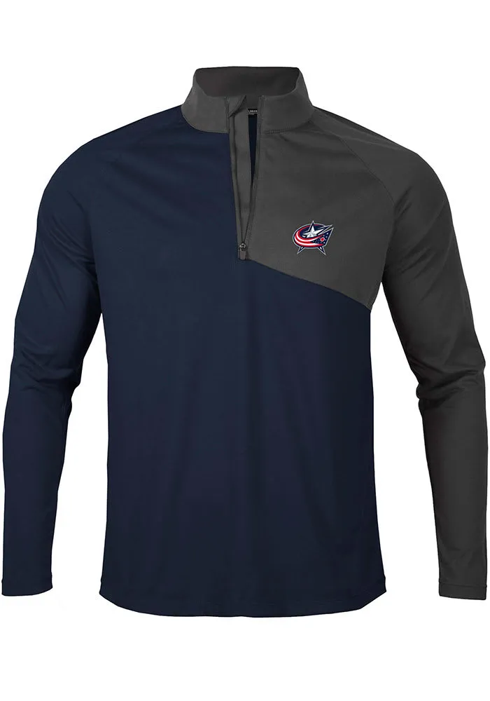 Levelwear Columbus Blue Jackets Mens Navy PINNACLE Long Sleeve 1/4 Zip Pullover