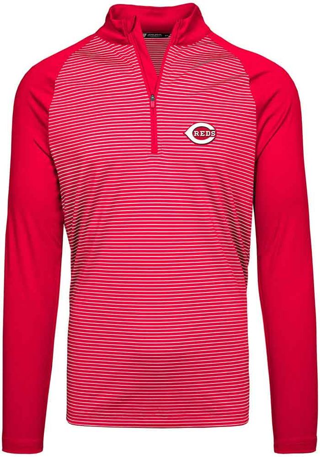 Levelwear Cincinnati Reds Mens Red Charter Long Sleeve Qtr Zip Pullover