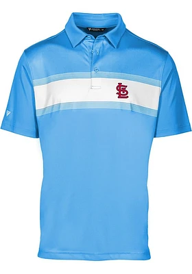 Levelwear St Louis Cardinals Mens Light Blue Exert Short Sleeve Polo