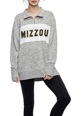 Missouri Tigers Womens Grey Cozy Fleece Qtr Zip
