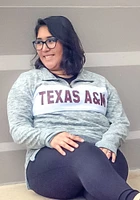 Texas A&M Aggies Womens Grey Cozy Fleece Qtr Zip
