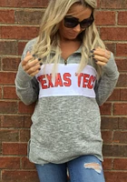 Texas Tech Red Raiders Womens Grey Cozy Fleece Qtr Zip