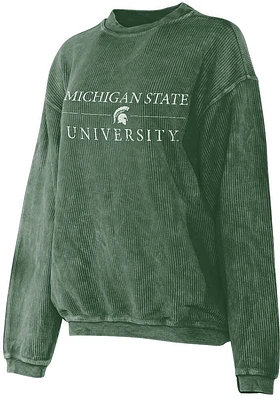 Michigan State Spartans Womens Corded Crew Sweatshirt