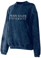 Penn State Nittany Lions Womens Navy Blue Corded Style Crew Sweatshirt