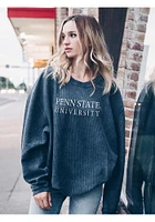 Penn State Nittany Lions Womens Navy Blue Corded Style Crew Sweatshirt