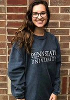 Penn State Nittany Lions Womens Navy Blue Corded Style Crew Sweatshirt