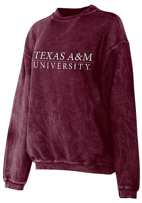 Texas A&M Aggies Womens Maroon Corded Crew Sweatshirt