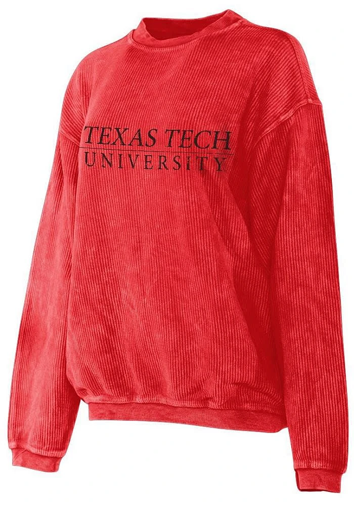 Texas Tech Red Raiders Womens Corded Design Crew Sweatshirt