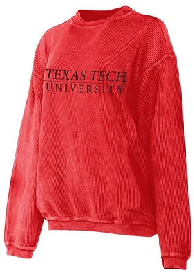 Texas Tech Red Raiders Womens Corded Design Crew Sweatshirt
