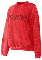 Texas Tech Red Raiders Womens Corded Design Crew Sweatshirt