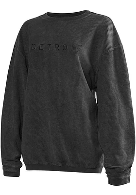 Detroit Womens Charcoal Corded Crew Sweatshirt