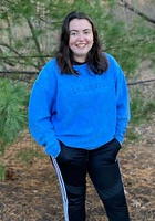 St Louis Womens Blue Corded Crew Sweatshirt