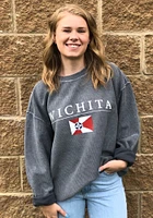 Wichita Womens Charcoal Corded Crew Sweatshirt