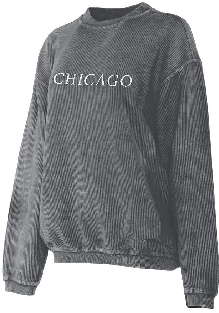Chicago Womens Charcoal Corded Crew Sweatshirt