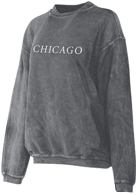 Chicago Womens Charcoal Corded Crew Sweatshirt
