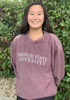Missouri State Bears Womens Maroon Corded Crew Sweatshirt