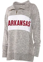 Arkansas Razorbacks Womens Grey Cozy Qtr Zip