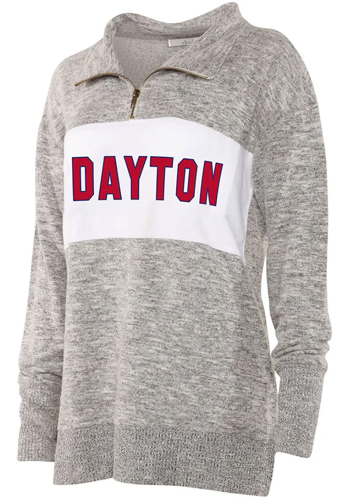 Dayton Flyers Womens Grey Cozy Style Qtr Zip