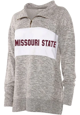 Missouri State Bears Womens Grey Cozy Fleece Edition Qtr Zip