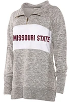 Missouri State Bears Womens Grey Cozy Fleece Edition Qtr Zip