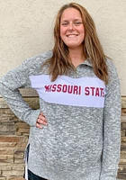 Missouri State Bears Womens Grey Cozy Fleece Edition Qtr Zip