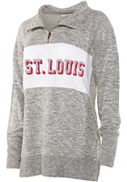 St Louis Womens Grey Cozy Quarter Zip Qtr