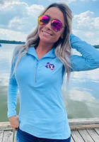 Levelwear Texas Rangers Womens Light Blue Energy Qtr Zip Pullover