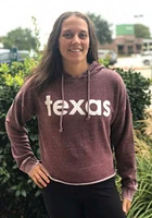 Texas Womens Red Wordmark Hooded Sweatshirt