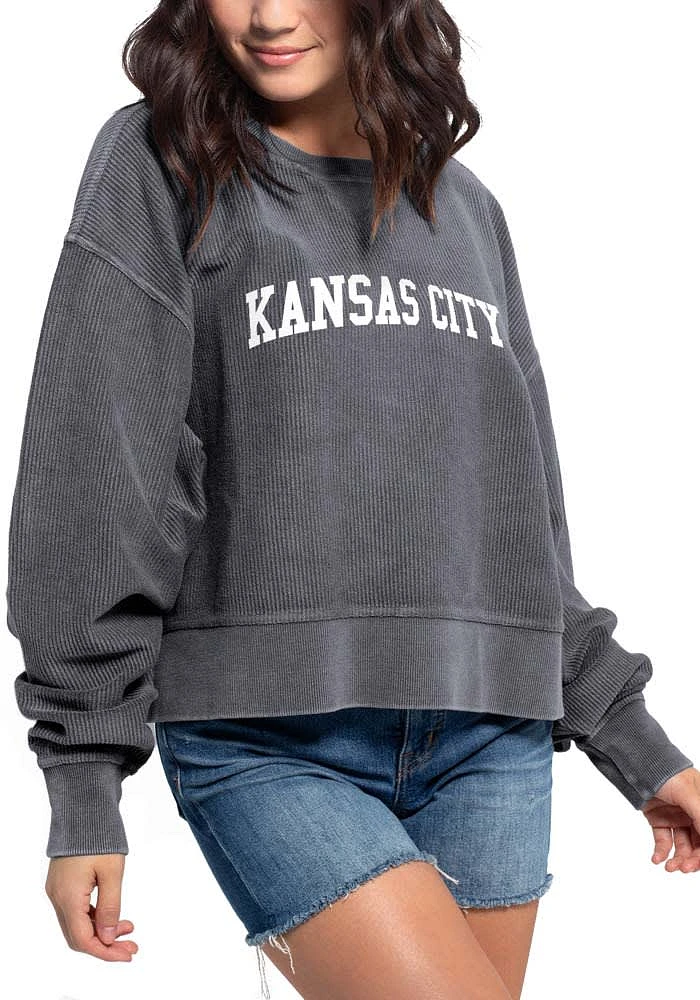 Kansas City Womens Charcoal Wordmark Crew Sweatshirt