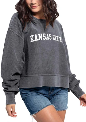 Kansas City Womens Charcoal Wordmark Crew Sweatshirt