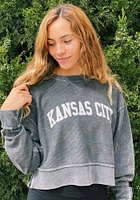 Kansas City Womens Charcoal Wordmark Crew Sweatshirt