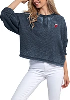 Texas Womens Navy Blue State Shape LS Tee