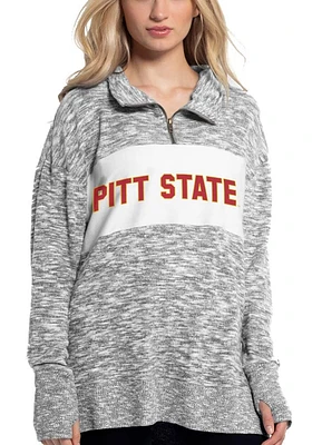 Pitt State Gorillas Womens Grey Cozy Style Qtr Zip