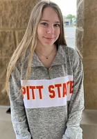 Pitt State Gorillas Womens Grey Cozy Style Qtr Zip