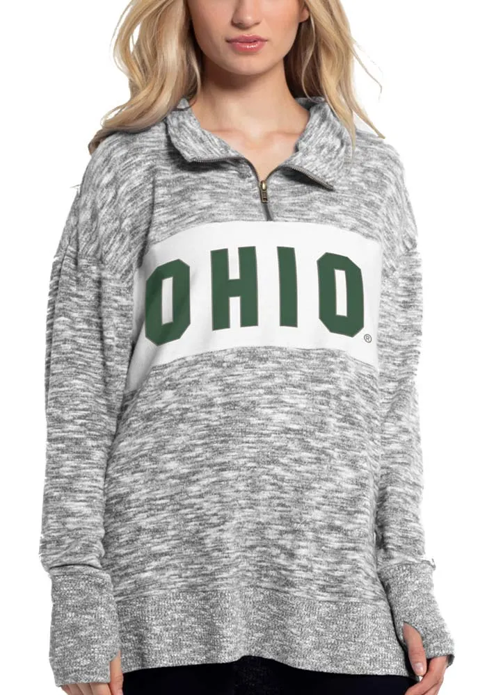 Ohio Bobcats Womens Grey Cozy Qtr Zip