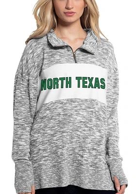 North Texas Mean Green Womens Grey Cozy Qtr Zip