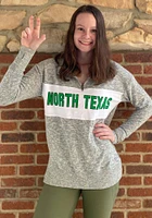 North Texas Mean Green Womens Grey Cozy Qtr Zip
