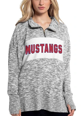 SMU Mustangs Womens Grey Cozy Comfort Qtr Zip