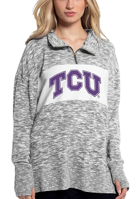 TCU Horned Frogs Womens Grey Cozy Qtr Zip