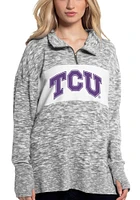 TCU Horned Frogs Womens Grey Cozy Qtr Zip