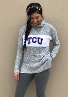 TCU Horned Frogs Womens Grey Cozy Qtr Zip