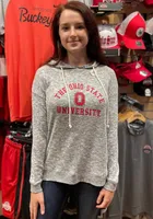 Ohio State Buckeyes Womens Grey Cozy Tunic Hooded Sweatshirt