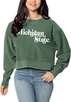 Michigan State Spartans Womens Corded Boxy Crew Sweatshirt