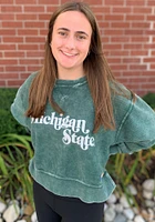 Michigan State Spartans Womens Corded Boxy Crew Sweatshirt