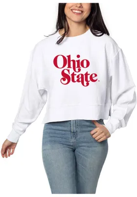 Ohio State Buckeyes Womens Corded Boxy Crew Sweatshirt