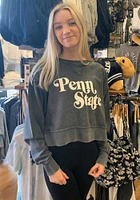 Penn State Nittany Lions Womens Navy Blue Corded Boxy Crew Sweatshirt