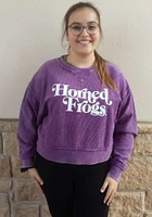 TCU Horned Frogs Womens Purple Corded Boxy Crew Sweatshirt