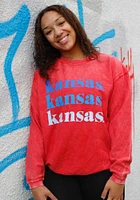 Kansas Jayhawks Womens Corded Classic Crew Sweatshirt