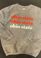 Ohio State Buckeyes Womens Charcoal Corded Crew Sweatshirt